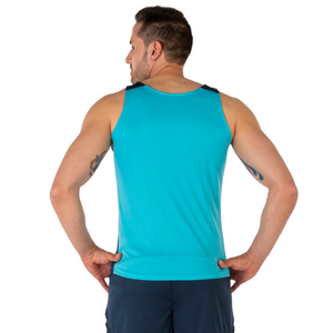 Run Wales Men's Running Vest - Turquoise & Navy - Sole Mate