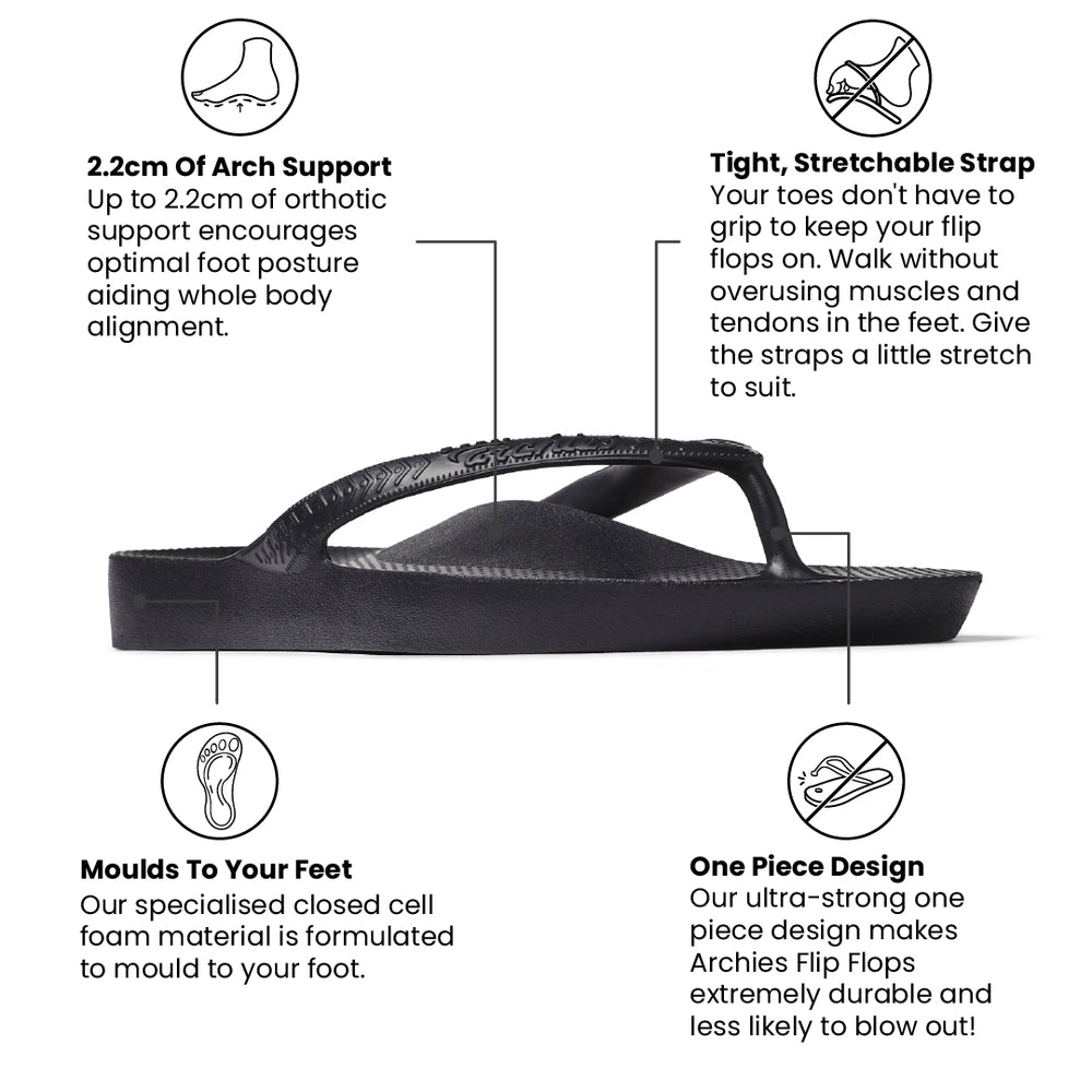 Archies Arch Support Flip Flops - Sole Mate