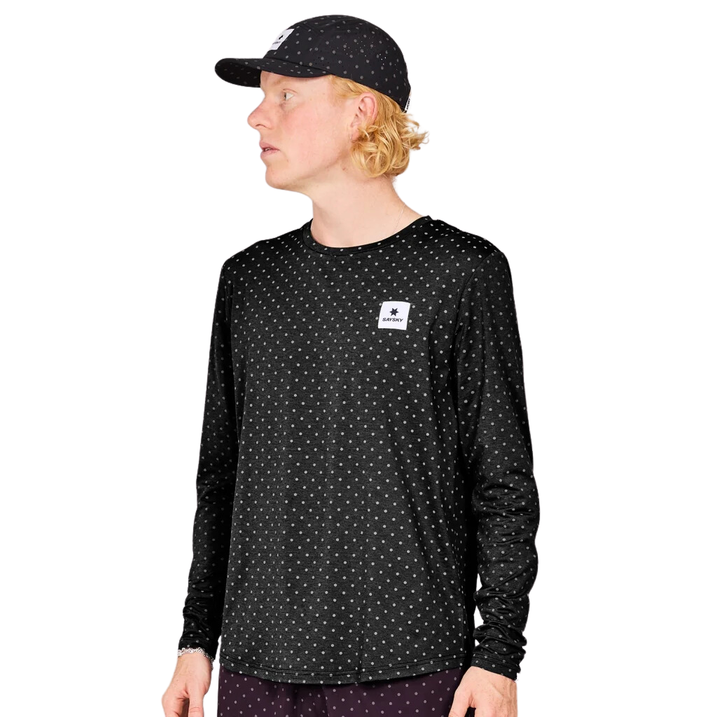 Saysky Reflective Polka Pace Long Sleeve Men's Running Top