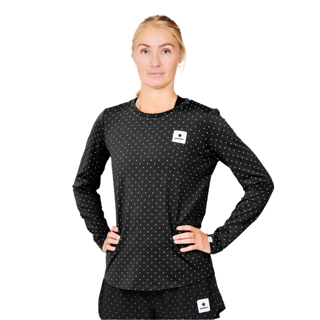 Saysky Reflective Polka Pace Long Sleeve Women's Running Top