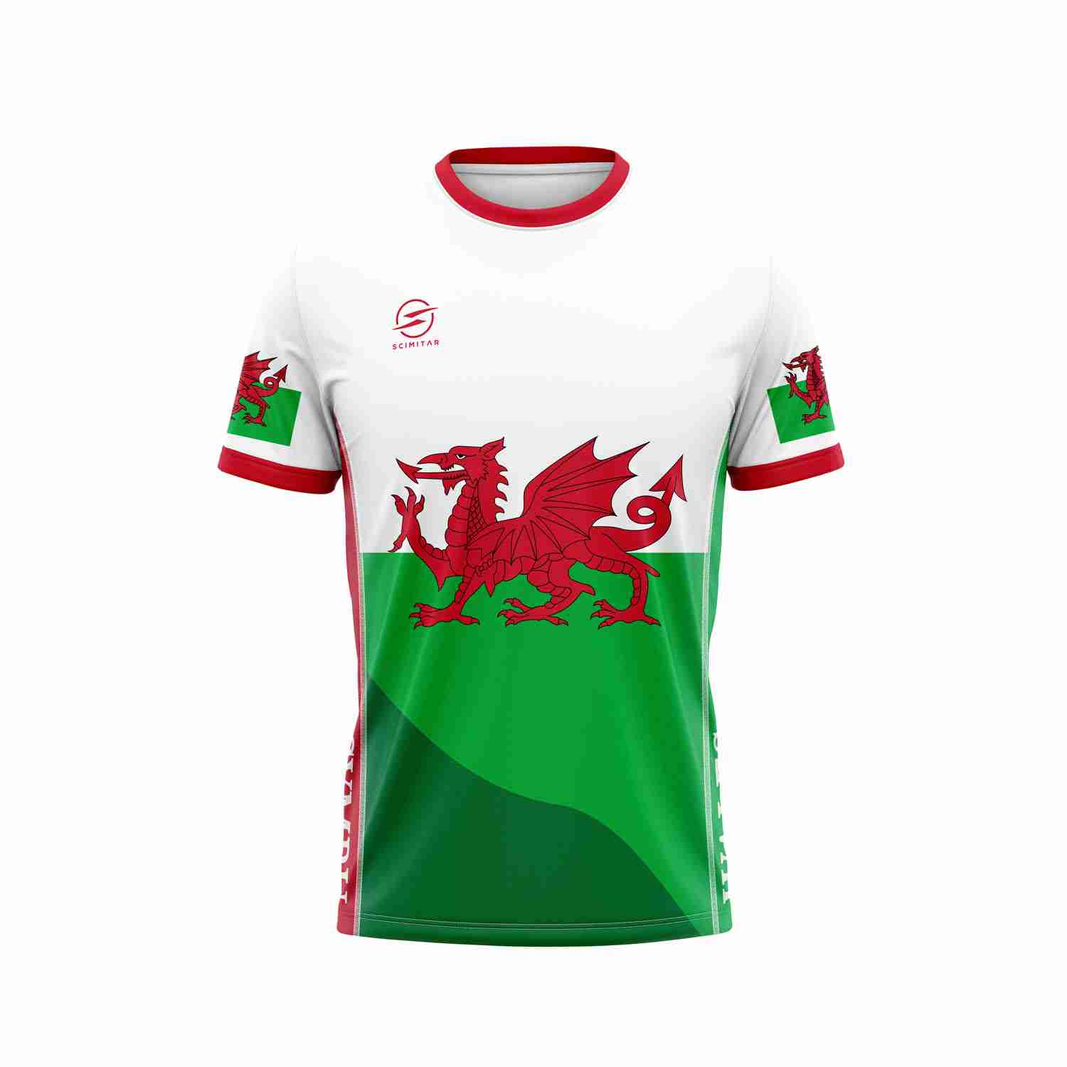 Scimitar Welsh Flag Technical Running T-Shirt